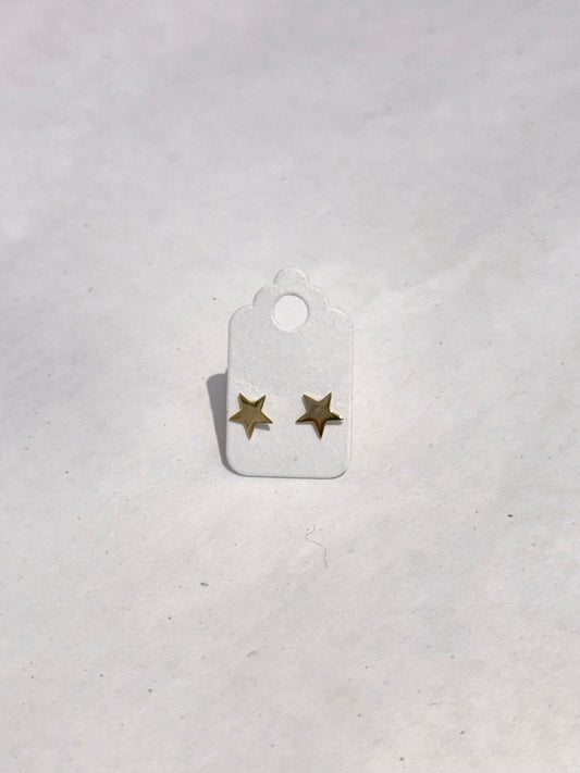 10K Yellow Gold Star Studs