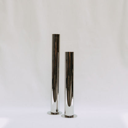 Silver Metal Cylinder Vase