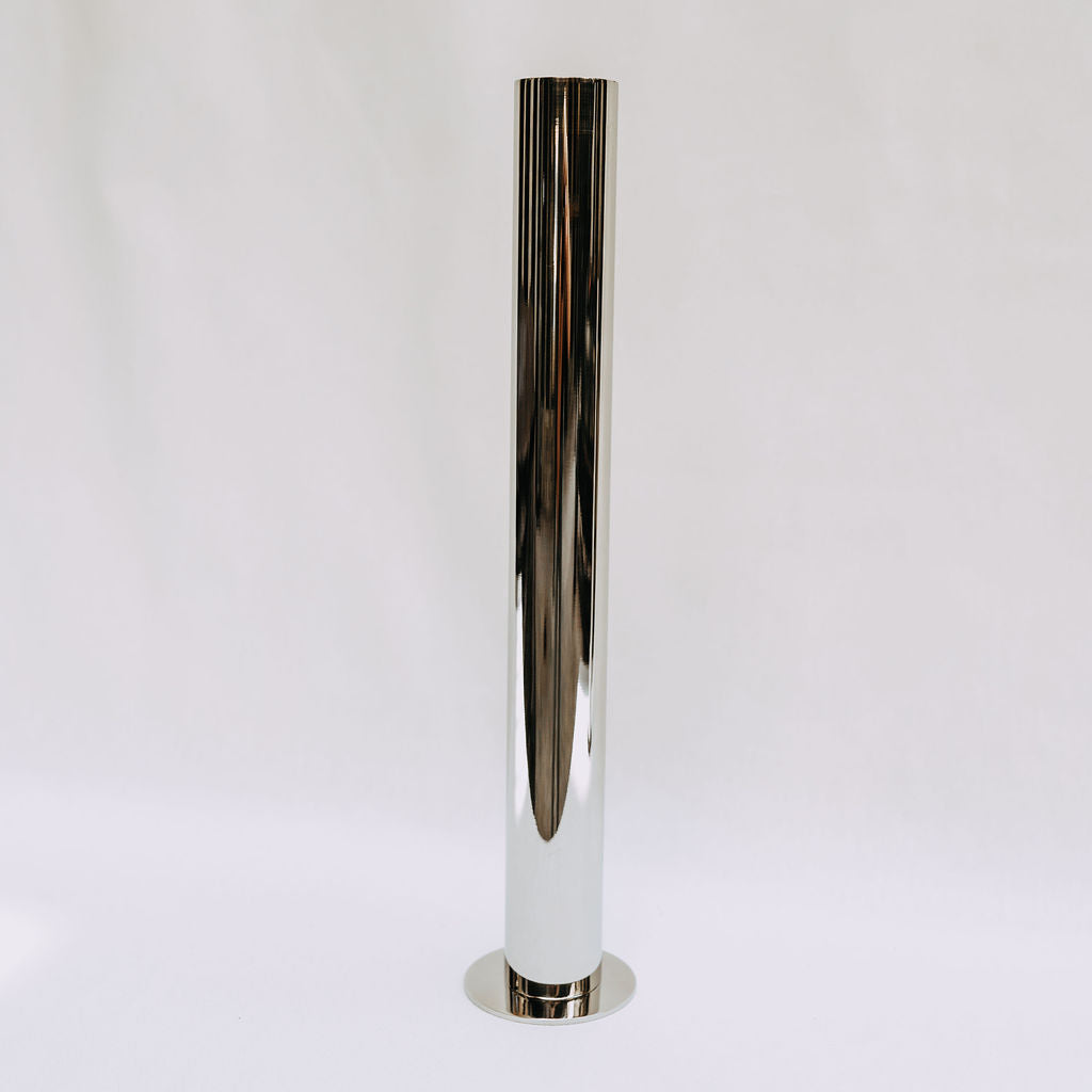 Silver Metal Cylinder Vase