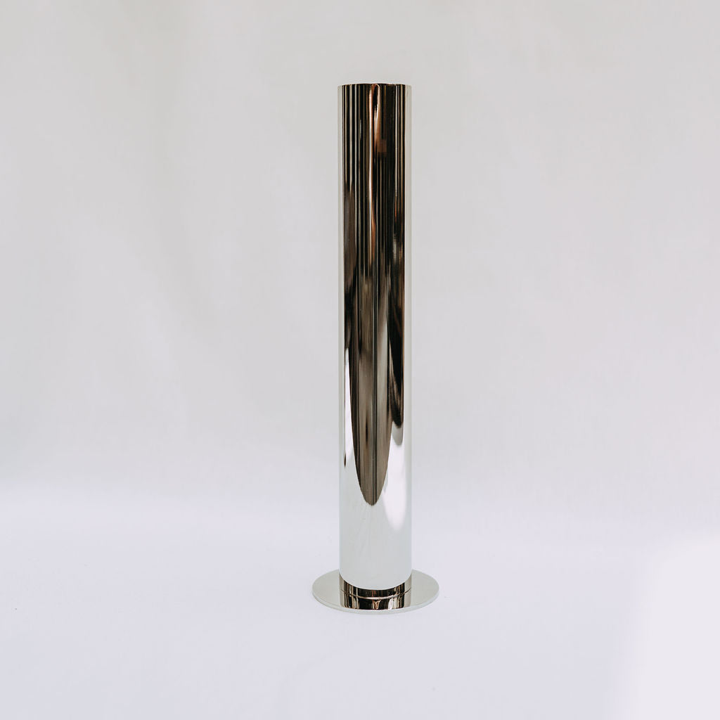 Silver Metal Cylinder Vase